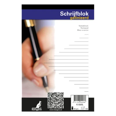 Image of Kangaro Notepad A5 Lined 60 g 100 Sheets 14.8 x 21 0.9