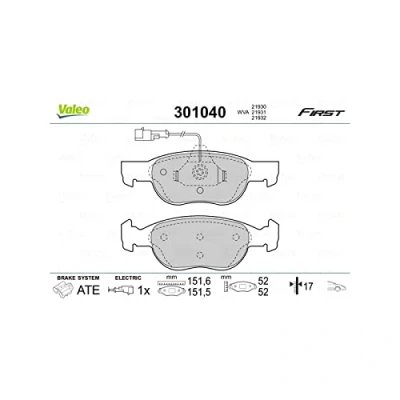 Image of brake Pad Set, disc VALEO 301040