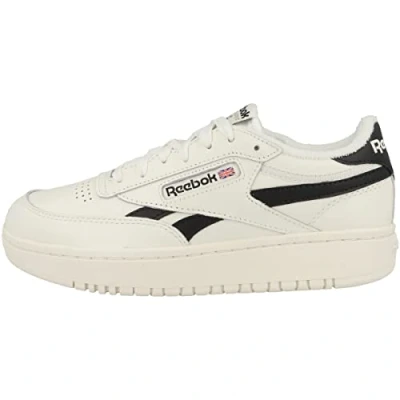 Image of Reebok Women&#039;s Club C Double Sneakers, Chalk Core Black Chalk, 8.5 UK