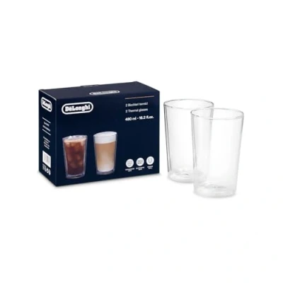 Image of De&#039;Longhi Double Wall Thermal Glass Set, Borosilicate Resistant Glass, Comfortable to Hold, Without Condensation, Dishwasher Safe, Capacity 500 ml, DLSC319
