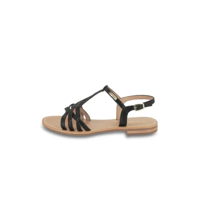Image of Les Tropeziennes Hastro Leather Sandals, Glossy Black, 39 EU