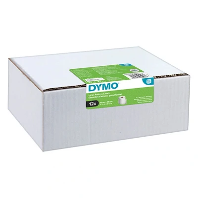 Image of DYMO Authentic LabelWriter Large Address labels 36mm x 89mm 12 Rolls of 130 Easy Peel (1,560 Count) Self Adhesive for Label Makers
