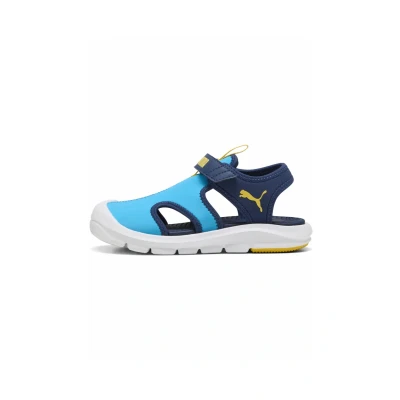 Image of Puma FUN Racer Walking sandals for kids, Size: 13K, Speed blue/pelé yellow shoes