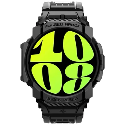 Image of Spigen Rugged Armor Pro Case Black Samsung Galaxy Watch 7 44mm