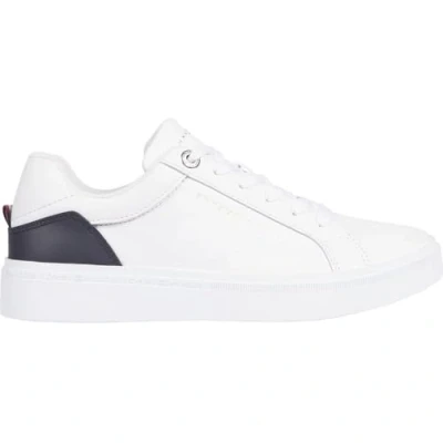 Image of Tommy Hilfiger Elevated Essential Court Trainers, Women&#039;s, Size: 3.5, White Leather