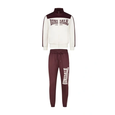 Image of Lonsdale Tracksuit, Men&#039;s, Size: Medium, Oxblood ecru