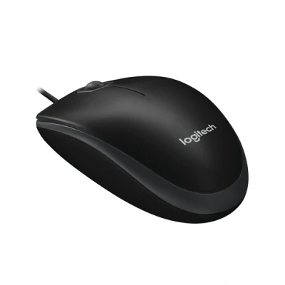 Image of Logitech B100 Wired USB Mouse, 3 Buttons, Optical Tracking, Ambidextrous PC/Mac/Laptop Black