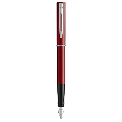 Image of Waterman Allure Fountain Pen Red Lacquer Fine Nib Blue Ink Gift Box
