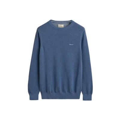 Image of GANT Cneck Jumper, Men&#039;s, Size: Medium, Denim blue mel