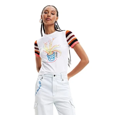 Image of Desigual Women&#039;s T Shirt, White, XL