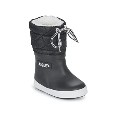 Image of Aigle Unisex Child Giboulee 2 Rain Boot, Black / White, 21 EU