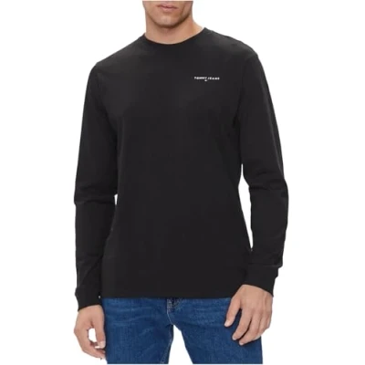 Image of Tommy Jeans SLIM Long sleeved top, Men&#039;s, Size: 34, Black