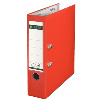 Image of Leitz Lever Arch File, Light red, A4, 80mm width, Plastic, 10100020
