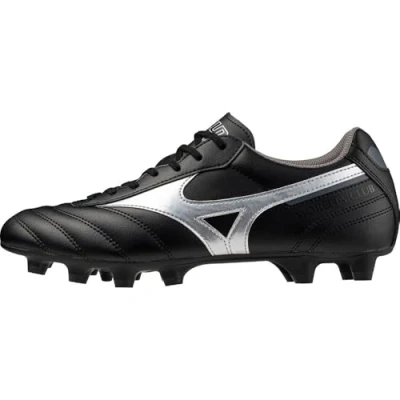 Image of Mizuno Morelia II CLUB Moulded stud football boots, Men&#039;s, Size: 7, Black/galaxy silver/dark shadow High quality imitation leather