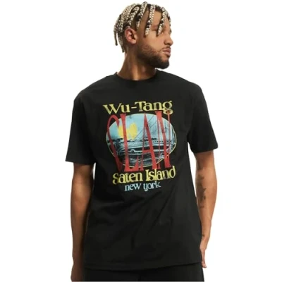 Image of Mister Tee WU TANG Staten Island Oversize Print Tshirt, Men&#039;s, Size: XXL, Black