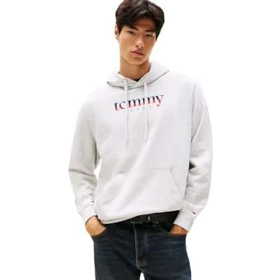 Image of Tommy Jeans Men’s Regular Fit Hoodie, Grey (Lt Htr), XL