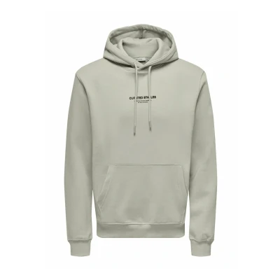 Image of Only &amp; Sons Men&#039;s Onscurated Reg Hoodie Sweat Hooded Sweatshirt, Black, L