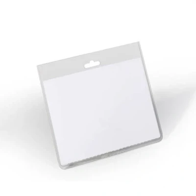 Image of Durable Security Badge 60 x 90mm Transparent Pack of 20 Badges Includes Blank Insert Cards Perfect For Events and Visitor Management