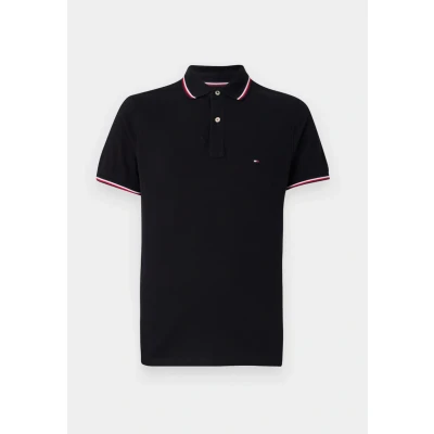Image of Tommy Hilfiger Tipped SLIM FIT Polo shirt, Men&#039;s, Size: XS, Black