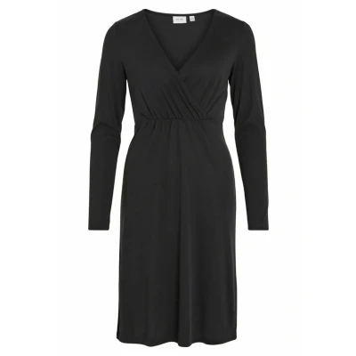 Image of Vila Women&#039;s Vimodala L/S Wrap Midi Dress/Su Noos, Black, XS