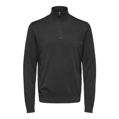 Image of Selected Homme Slhberg HALF ZIP Jumper, Men&#039;s, Size: Small, Antracit/melange