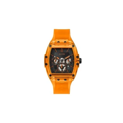 Image of Guess Phoenix Chronograph watch, Men&#039;s, Size: One Size, Navy sunray/orange