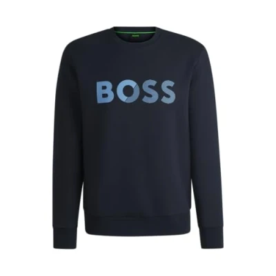 Image of BOSS Salbo TAPE LOGO Sweatshirt, Men&#039;s, Size: Large, Dark blue