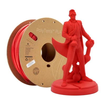 Image of Polymaker 70826 PolyTerra PLA Filament geringerer plasticgehalt 1.75mm 1000g Rot (matt) 1 pc(s)