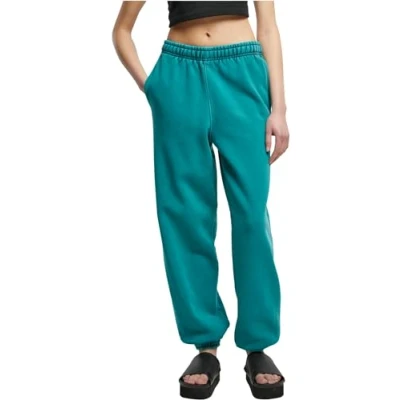 Image of Urban Classics HIGH Waist Stone Washed Tracksuit bottoms, Women&#039;s, Size: 5XL, Watergreen