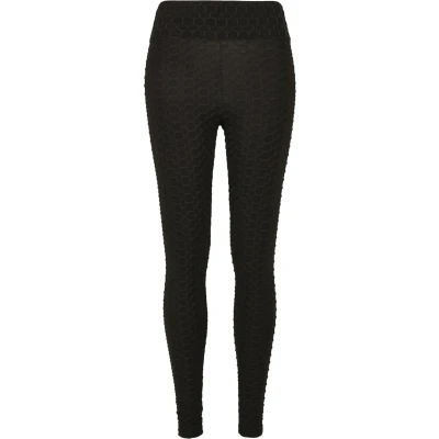 Image of Urban Classics HIGH Waist Honeycomb Leggings Trousers, Women&#039;s, Size: XS, Black