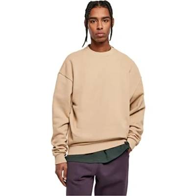 Image of Urban Classics Ultra Heavy CREW Sweatshirt, Men&#039;s, Size: Medium, Unionbeige
