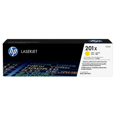 Image of HP CF402X 201X High Yield Original LaserJet Toner Cartridge, Yellow, Single Pack