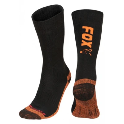 Image of Fox Black/Orange Thermolite Long Sock (44 47) Fishing socks