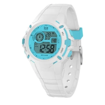 Image of ICE Watch Women&#039;s Digital Quartz with Silicone strap 024003, White and Blue, Small (41mm),