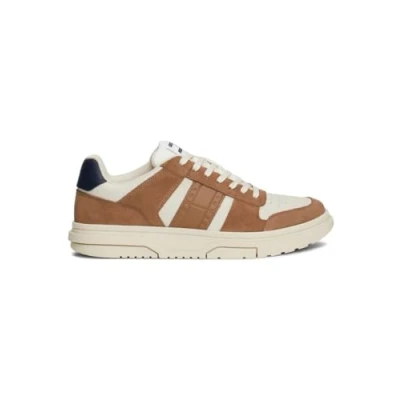 Image of Tommy Jeans Men’s Brooklyn Suede Trainers, Brown Light Sepia Brown, 11 UK