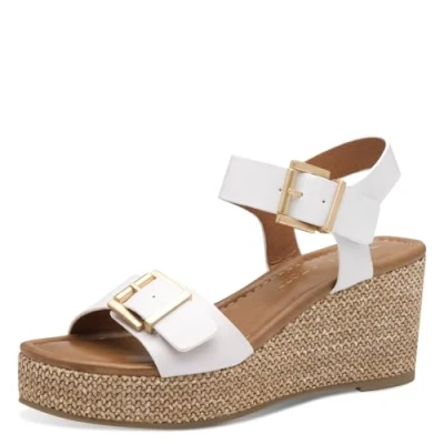 Image of Marco Tozzi Wedge sandals, Women&#039;s, Size: 380, White shoes