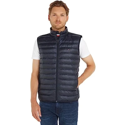 Image of Tommy Hilfiger Packable Recycled Waistcoat, Men&#039;s, Size: Small, Desert sky