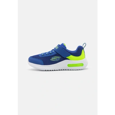 Image of Skechers GORE Strap Overlays Midsole TECH Piece Trainers for kids, Size: 10.5K, Blue/lime Textile/synthetics