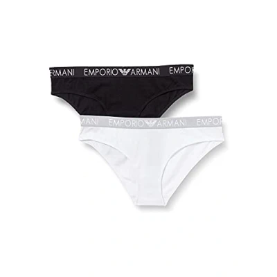 Image of Emporio Armani Brief 2 PACK Briefs, Women&#039;s, Size: Large, Bianco