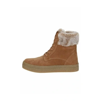 Image of CAPRICE Damen Sneaker hoch mit Fütterung Schnürsenkeln Bequem, Braun (Cognac Suede), 36 EU