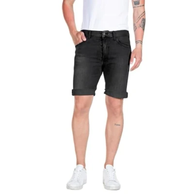Image of Replay Denim shorts, Men&#039;s, Size: 33, Dark grey