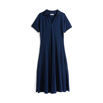 Image of Tommy Hilfiger OPEN MIDI Dress Day dress, Women&#039;s, Size: XXS, Dark night navy