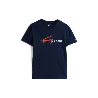 Image of Tommy Jeans TEE Print Tshirt, Men&#039;s, Size: 36/38, Dark night navy