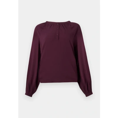 Image of Vero Moda Vmbella Placket Blouse, Women&#039;s, Size: Medium, Winetasting