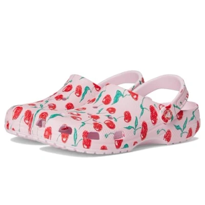 Image of Crocs Classic Fresh Fruits Unisex Pool slides, Size: M6/W7, Pink milk Synthetics
