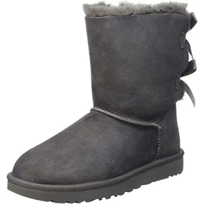 Image of UGG Bailey BOW Classic ankle boots, Women&#039;s, Size: 4, Grey Sheepskin