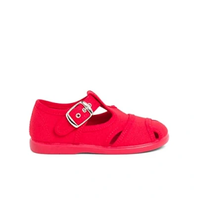 Image of Pisamonas Sandals for kids, Size: 4.5K/5K, Rojo Textile