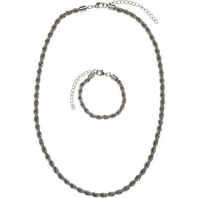 Image of Urban Classics Charon SET Necklace silvercoloured, Size: One Size, Silver coloured