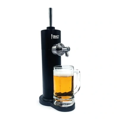 Image of Draft Wizard Ultrasonic Frothing Beer Dispenser Battery Powered Home Draught Tap