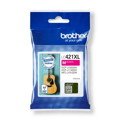Image of Brother LC 421XLM high capacity magenta ink cartridge (original Brother)